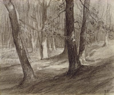 Trees in a Forest by Jean Francois Millet